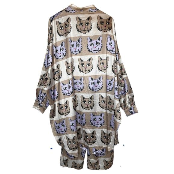 Dressed in LALA Satin Playsuit in Cool Cat NEW size Small - Picture 2 of 6
